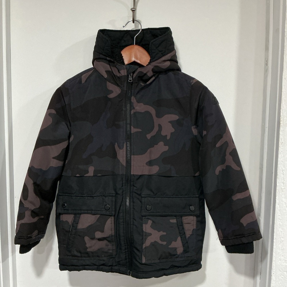 Michael Kors Black Camouflage Parka winter coat Youth Size 7